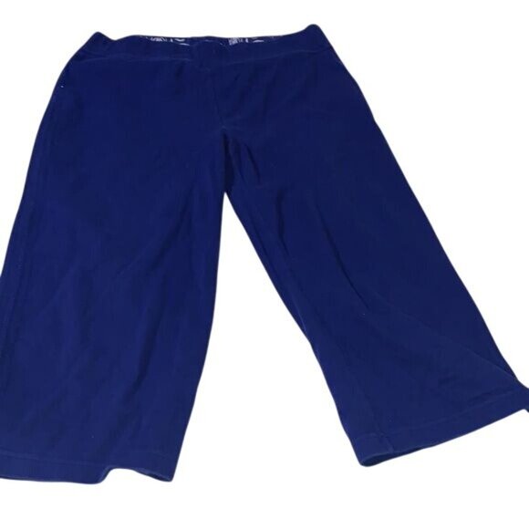 Sleeveless Blue & White Striped Zip-Up Vest And Crop Pants Set - Picture 3 of 13